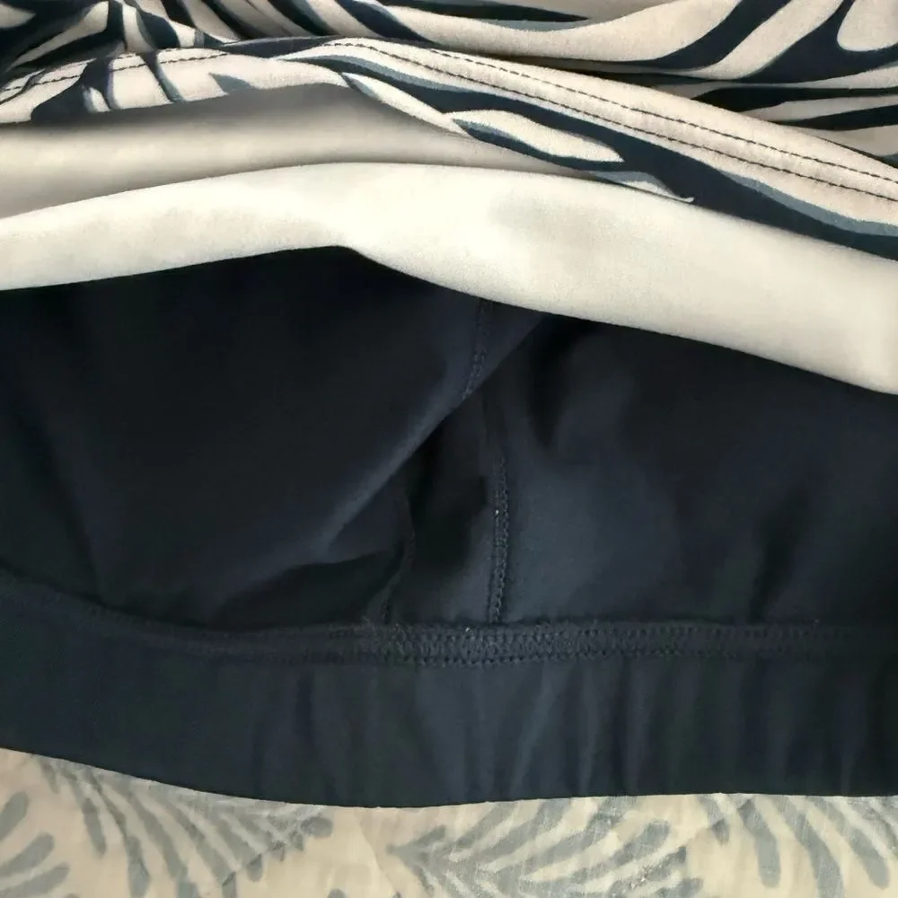 Kyodan Allure bra top, Blue and white zebra print, size P/S